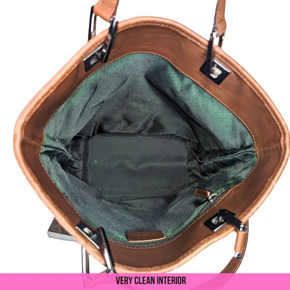 Gucci GG Canvas Brown Leather Bucket Tote Shoulder Bag 31244 002058 - Picture 8 of 14